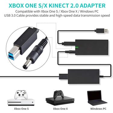Imagem de Adaptador Kinect 2.0 para Xbox One S  PC com Windows