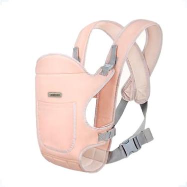 Imagem de AIEBAO Carregador Canguru Para Bebê, 04 Posições, 01 Bolso Frontal, Bebês 0 a 36 Meses até 15kg, Costura Dupla, Acolchoado, Poliéster Algodão e Tecido. (Rosa)