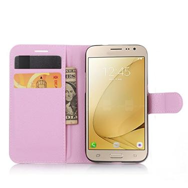Imagem de Capa para Samsung Galaxy J2 (2016) â€“ Capa flip de couro PU de para Samsung Galaxy J2 (2016), capa de proteção de telefone estilo empresarial, capa com [compartimentos para dinheiro e