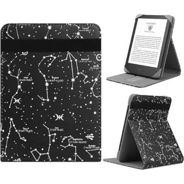 Imagem de HoYiXi Capa universal para Kindle Paperwhite/Colorsoft 2024-2019 compatível com 15.2 cm, 17.3 cm, 17.8 cm Kobo Clara HD/Kobo Clara 2E capa com suporte de couro para bolso de 6 a 6,8 polegadas /