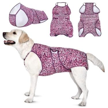 Imagem de LovinPet Pijama de recuperação de cães - Traje profissional de recuperação de cães grandes, colete pós-operatório, camisa de recuperação alternativa, design de pernas sem cobertura, estilo estampa de