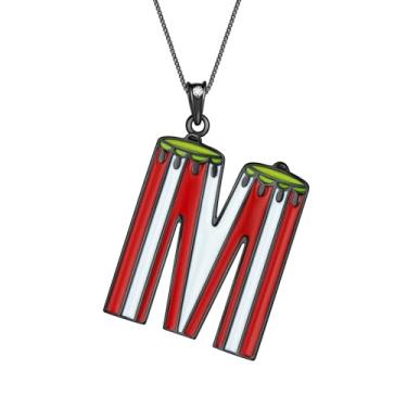 Imagem de Aurora Tears Colar com letra inicial de prata esterlina 925 – Pingente colorido de animais de circo A-Z com nome do alfabeto joia de aniversário para meninas, mulheres e meninos, Prata esterlina, Sem