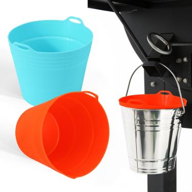 Imagem de XANGNIER 2 peças de revestimento reutilizável de silicone para churrasqueira Traeger/Pit Boss/Z Grills/Kingchii Wood Pellet Smoker Grill, dobrável com design de alça, forros de alumínio descartáveis