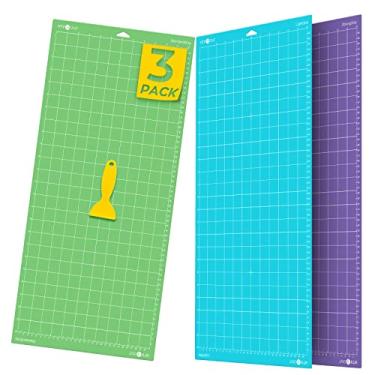 Imagem de HTVRONT Tapete de corte para Cricut, pacote com 3 tapetes de corte 30 x 61 cm (StandardGrip, LightGrip, StrongGrip) para Cricut Explore Air 2/Air/One/Maker, diversos adesivos adesivos para corte Cricut