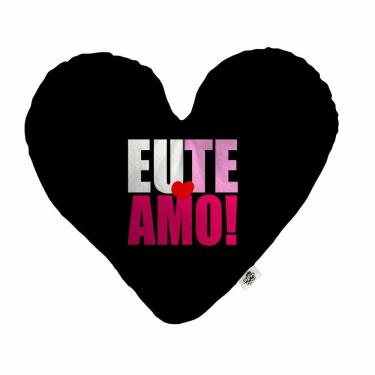 Imagem de Almofada Coração Pelúcia Eu Te Amo Rosa Namorados Tamanho:G