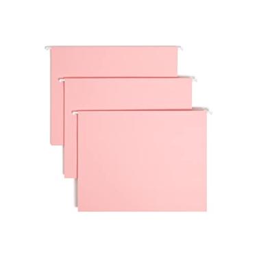 Imagem de Smead Pastas de arquivo suspensas padrão, 25 unidades, rosa, abas ajustáveis de 1/5, tamanho carta (64066)