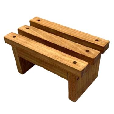 Imagem de menolana Banco de cadeira de chuveiro para casa, descanso para pés, banco de madeira, balde de banho, banco de madeira para adultos, sala de vapor, amarelo