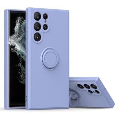 Imagem de Capa de silicone quadrada com anel de dedo 360 para Samsung Galaxy S23 S24 Ultra Plus S22 S21 S20 FE S10 Plus A32 A52 Capa de suporte de telefone, azul celeste, para Galaxy S20 Plus