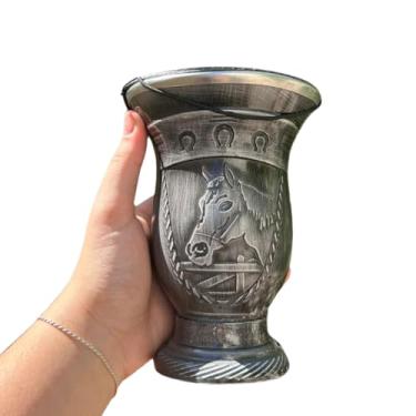 Imagem de Cuia de Chimarrão Porongo Cavalo Bocal Inox Colorida com Tapa Erva (Preto)