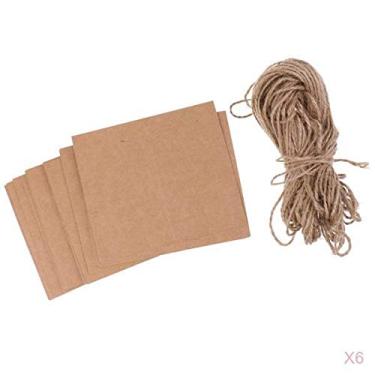 Imagem de Xiaojikuaipao 300 peças de cartão de mesa de casamento em branco Kraft Place Card com laço de barbante