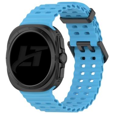 Imagem de Pulseira Ondas LTimports compativel com Galaxy Watch Ultra 47mm Sm-L705 / Sm-L705F LTE (LT-Azul-claro)