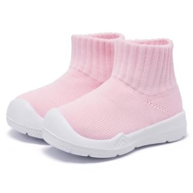Imagem de MORENDL Pantufas infantis antiderrapantes para meninos e meninas, rosa, 12-15 meses