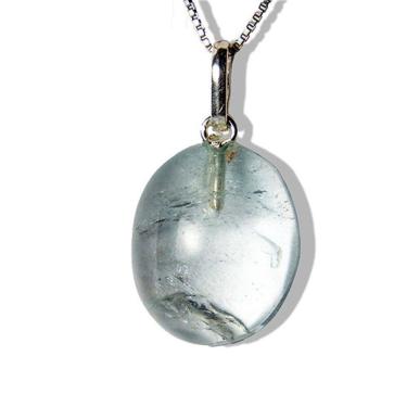 Imagem de Colar Cabochão Topázio Azul Pino Prata 950