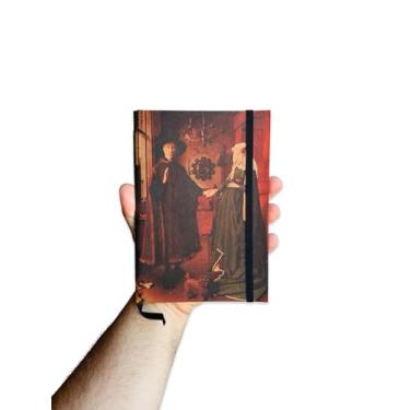 Imagem de Sketchbook Caderno Retrato de Giovanni Arnolfini de Jan Van Eyck com Elástico e Marca Página Aquarela (Branco 120 Páginas, G (14x20cm))