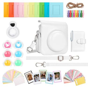 Imagem de HIYQIN Capa para câmera e kit de acessórios compatíveis com Fujifilm Instax Mini 12, Mini 12 - Branco