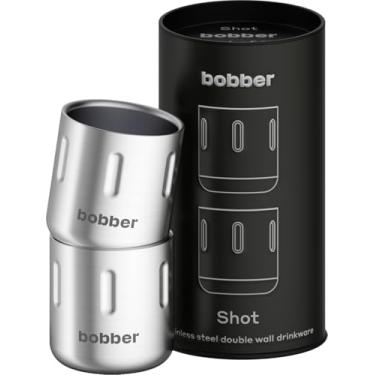 Imagem de BOBBER Shot – Copos de café expresso de aço inoxidável com parede dupla de 100 ml - Conjunto de 2 xícaras de café de metal não isoladas resistentes ao calor com caixa de presente (fosco)