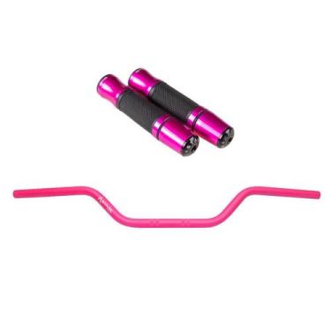 Imagem de Kit Rosa Guidão 22Mm Manopla Jupiter Next 250 300 - Stark Race