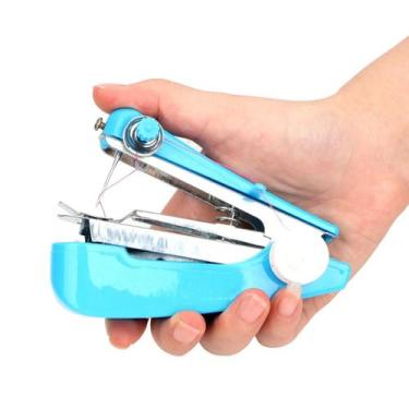Imagem de Mini máquina de costura portátil manual do ponto tecido útil ferrament