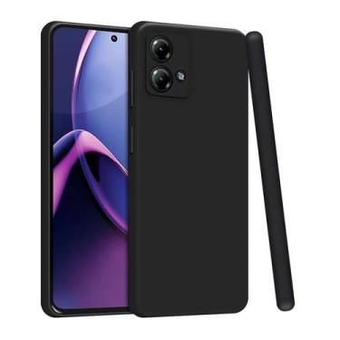 Imagem de Capa Case Silicone Aveludada Preta + Película de Cerâmica Para Motorol