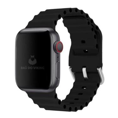 Imagem de Pulseira Silicone Oceano Fivela Compatível com Apple Watch - Baú do Vi