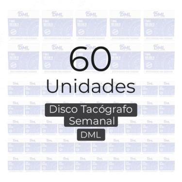Imagem de Kit 60 Caixas Disco Tacógrafo Semanal 7 Dias 180 Km Dml