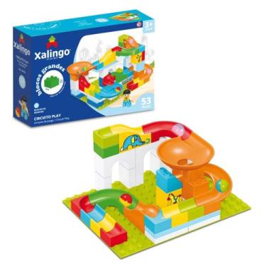 Imagem de Brinquedo Infantil Bloco de Montar Grande Circuito Play 53 Peças Xalin