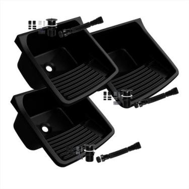 Imagem de Tanque De Lavar Roupas Plástico 47 X 43cm Astra + Sifão - Cores Kit C/