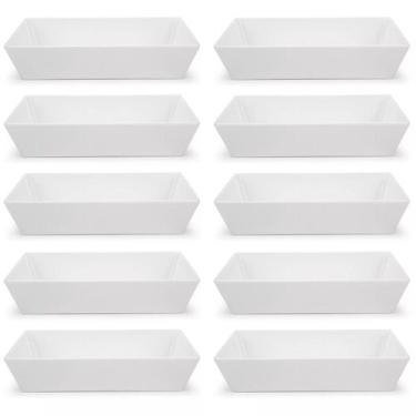 Imagem de 10 Travessas Retangular 3l Branca Grande Servir a Mesa Salada Sobremes