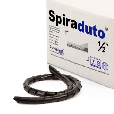 Imagem de Organizador Fios e Cabos Spiraduto 1/2 Preto - 25 Metros - DUTOPLAST