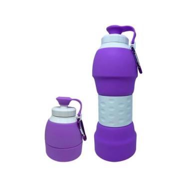 Imagem de Garrafa de Silicone Retrátil 580ml - Portátil Chaveiro - Can.u.do, Rox