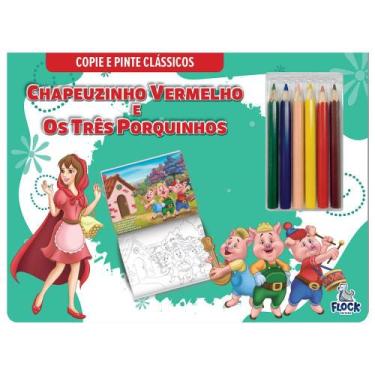 Imagem de Copie e pinte clássicos - chapeuzinho vermelho e os tres porquinhos - 