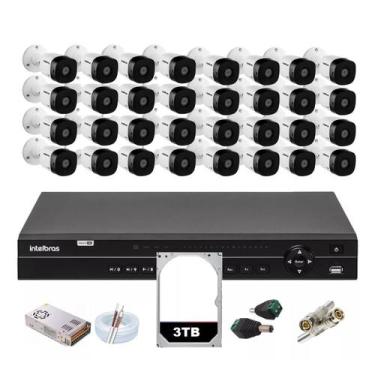 Imagem de Kit Intelbras 32 Cameras Segurança 1120b Dvr 32 Canais Mhdx 1232 C/3tb
