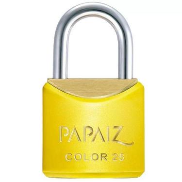 Imagem de Cadeado 25MM Cromado Amarelo PAPAIZ