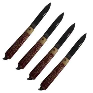 Imagem de 4 Canivete Inox De Bolso Cabo Plástico Trava Segurança 18 cm - Tools R