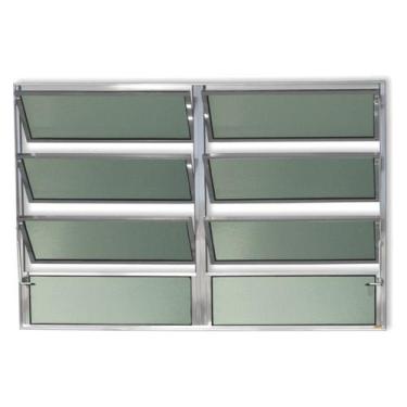 Imagem de Janela Basculante de Alumínio 80x200cm 2 Seções com Vidro Boreal Plus 