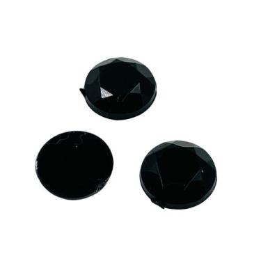 Imagem de Miçanga Colagem Chaton Redondo Abs Preto 12mm 50pçs 18g - Macall