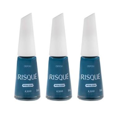 Imagem de Kit 3 Esmalte Risqué Cor Amar Cremoso 8ml