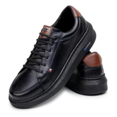 Imagem de Sapatenis Tenis Masculino Casual Moderno 100% Couro Confortável Parra 
