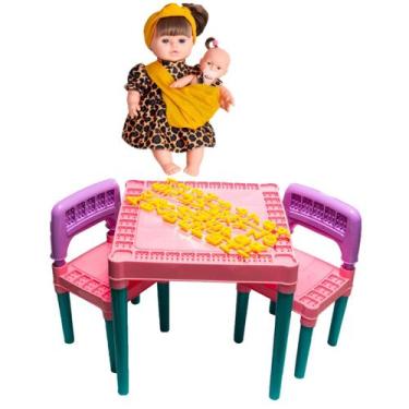 Imagem de Kit Mesa Atividades Tritec Menina com Boneca Ayana Branca - Tritec e A