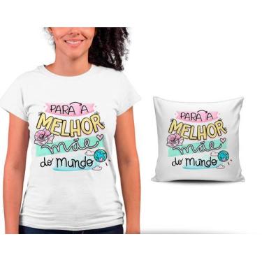 Imagem de Kit Camiseta +  Capa para Almofada Dia Das Mães Presente Mulher Homena