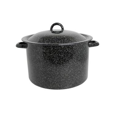 Imagem de Mirro Panela de aço com tampa esmaltada preta de 7,75 litros