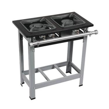 Imagem de Fogão 2Bocas Luxo Aço 304 79x48 B Pressão 2Q Duplos P. 6,5 Metalmaq