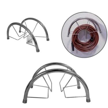 Imagem de Suporte Enrolador De Mangueira Giratório cromado 50m - funditex