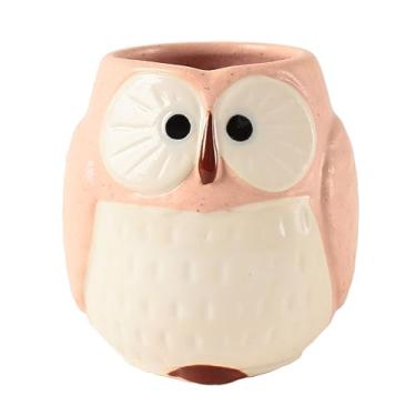 Imagem de Mino ware Cerâmica Japonesa Yunomi Chawan Xícara de Chá Forma de Coruja (Importação do Japão) CPY106 (Cravo Rosa)