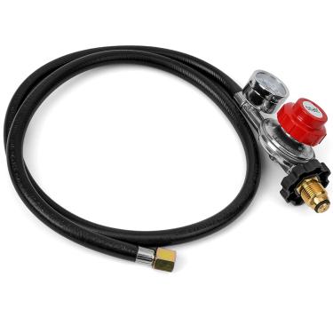 Imagem de only fire Mangueira de propano ajustável de alta pressão 0-30 PSI com medidor para lareira, fritadeira de peru, queimador, fogão, grelhas, conexão POL