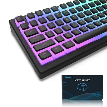 Imagem de XVX Teclas – Teclas de pudim, conjunto de teclas personalizadas com 141 teclas + 24 teclas, perfil OEM, compatibilidade universal para 100%, 75%, 65%, 60% teclado (preto)
