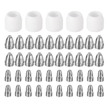 Imagem de HARFINGTON Kit de 45 peças de eletrodos de bocal de cortador de plasma P80 e consumíveis de copo de cobertura, ponta de bocal de 1,3 mm