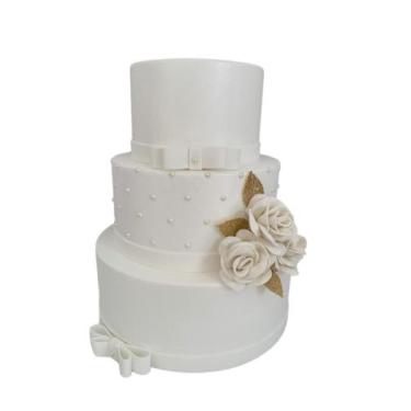 Imagem de Bolo fake casamento 3 andares - Catavento