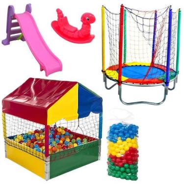 Imagem de Combo Infantil Cama Elástica 1,40m  Piscina de Bolinhas 1,00m  500 Bol