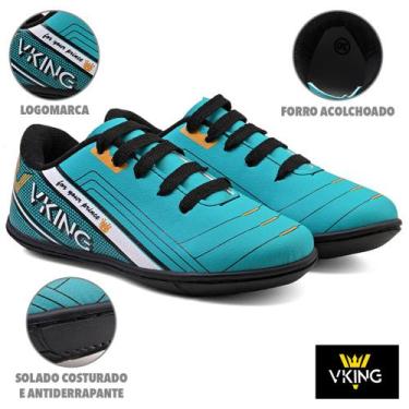 Imagem de Tênis Futsal Infantil Menino Vking  Preto Verde do 26 ao 33, 30, Preto